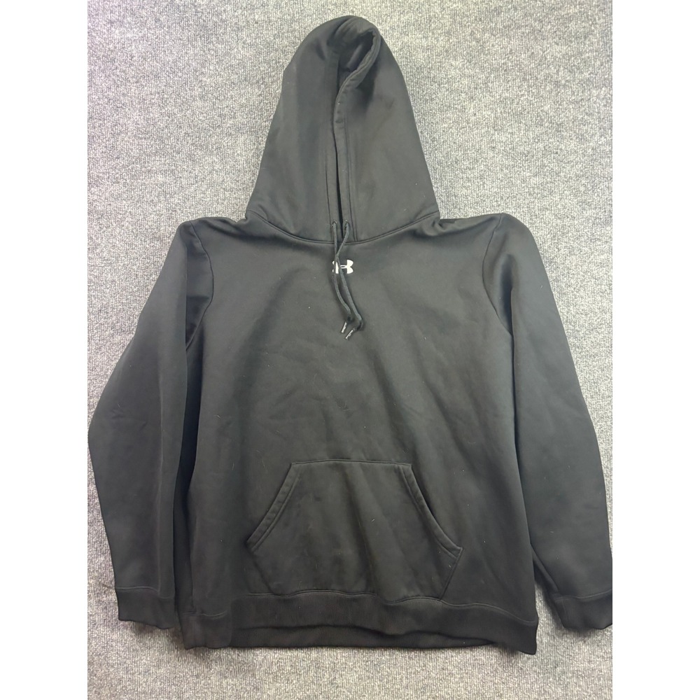 Under Armour‎ Hoodie Mens 2XL Black Pullover Kangaroo Pocket Sportswear 64263